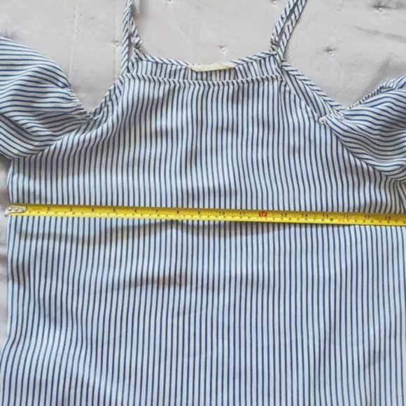 Elodie Flowy Off the Shoulder Boho Pinstripe strappy top- S - NWOT - Picture 13 of 16